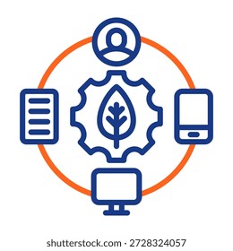 Digitales Ökosystem Symbol Farbe Vektorgrafik