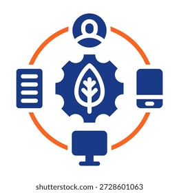 Vektorgrafik mit Symbolfüllungen für das digitale Ökosystem