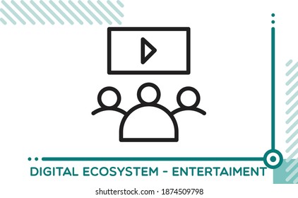 Digital Ecosystem Vector Icon Entertaiment 