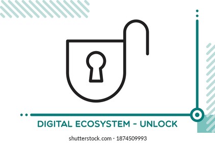 Digital Ecosystem Vector Icon Unlock