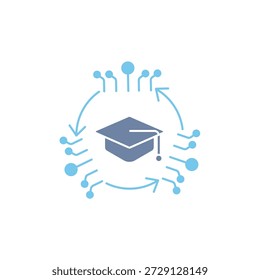 Ícone da linha de conceito de educação digital. Ilustração de elemento simples. design de símbolo de esboço de conceito de educação digital.