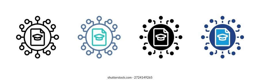Conjunto de iconos de Educación digital colección de estilo múltiple