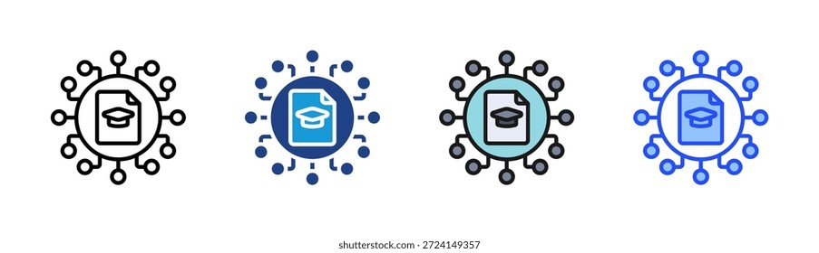 Conjunto de iconos de Educación digital colección de estilo múltiple