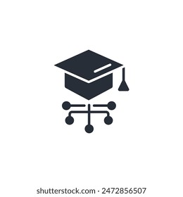 digital education icon. vector.Editable stroke.linear style sign for use web design,logo.Symbol illustration.