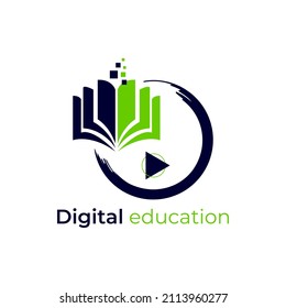 Digital Education Logo Designs Concept Computer Stock Vector (Royalty ...