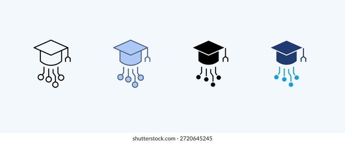 Vetor de ilustração de vários ícones de educação digital