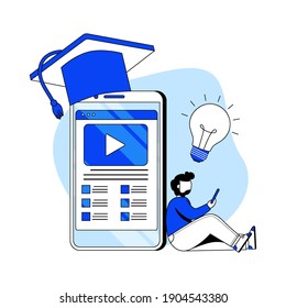 Digital education platform flat design concept vector illustration icon. Digital education, online classroom, E-Learning. Abstract Metaphor. can use for landing page, mobile app, UI, posters, banners
