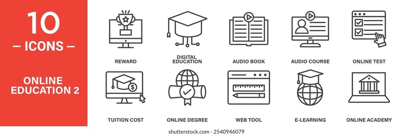 Digital Education and Resources Icons