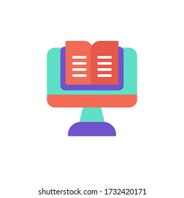digital education vector flat color design. isolated on white background