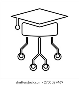 ícones educacionais digitais. vetor de linha simples