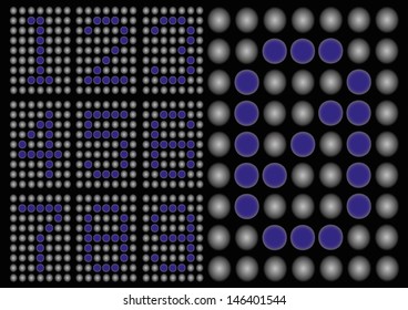 digital effect numbers (blue) - on black background