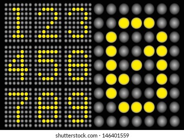digital effect numbers (yellow) - on black background