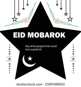 A digital Eid mobarok invitation with a central arrangement of white roses and golden accents, against a dark green backgroundeid mobarok 01Eid mobarok invitation or wish greeting card with roses.May 