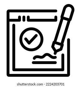 Digital election icon outline vector. Vote poll. Online box