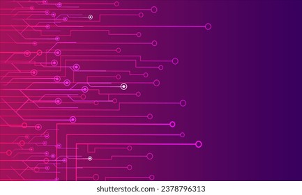 diseño vectorial de circuito eléctrico digital con fondo colorido abstracto púrpura