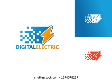 Digital Electric Logo Template Design Vector, Emblem, Design Concept, Creative Symbol, Icon