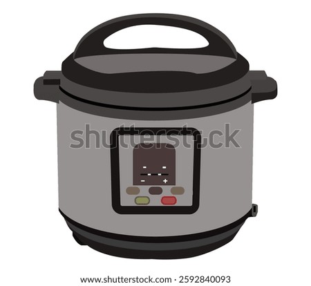 Digital electric rice cooker with lcd display – modern kitchen appliance illustration