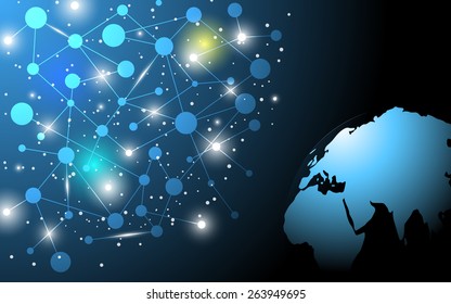 digital electric spark abstract background