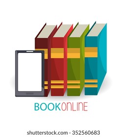 Digital electronic book or ebook graphic design, vector illustration eps10