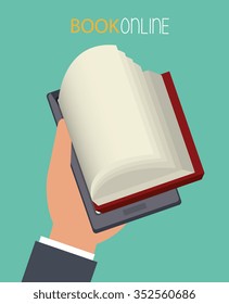 Digital electronic book or ebook graphic design, vector illustration eps10