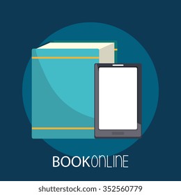 Digital electronic book or ebook graphic design, vector illustration eps10