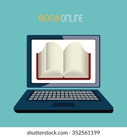 Digital electronic book or ebook graphic design, vector illustration eps10