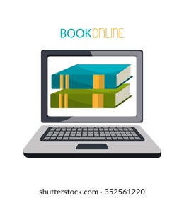Digital electronic book or ebook graphic design, vector illustration eps10