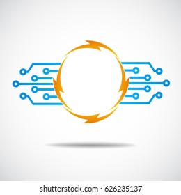 Digital electronic design icon
