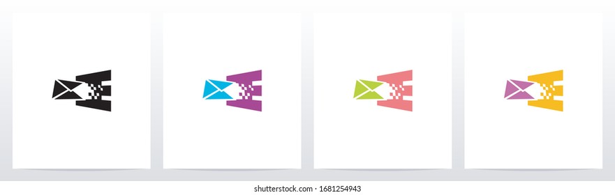 Digital Electronic Mail On Letter Logo Design E
