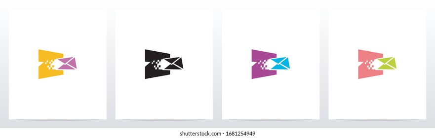 Correo Electrónico Digital En El Diseño De Logotipo Carta Z