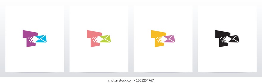 Digital Electronic Mail On Letter Logo Design T