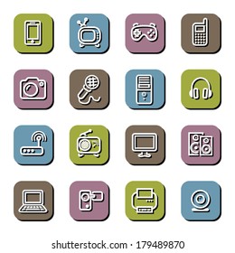 Digital electronics icon set 