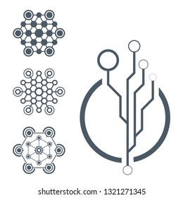 Digital elements and software components icons.