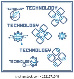 Digital elements and software components icons.