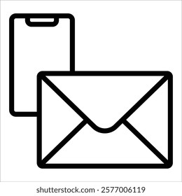Digital Email Icon Element For Design