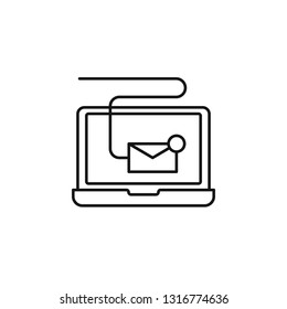 digital, email, marketing, icon. Element of media marketing vector icon. Thin line icon for website design and app development. Marketing vector icon