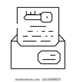 digital encryption key line icon vector. digital encryption key sign. isolated contour symbol black illustration