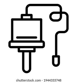 Digital endoscope icon. Outline digital endoscope vector icon for web design isolated on white background