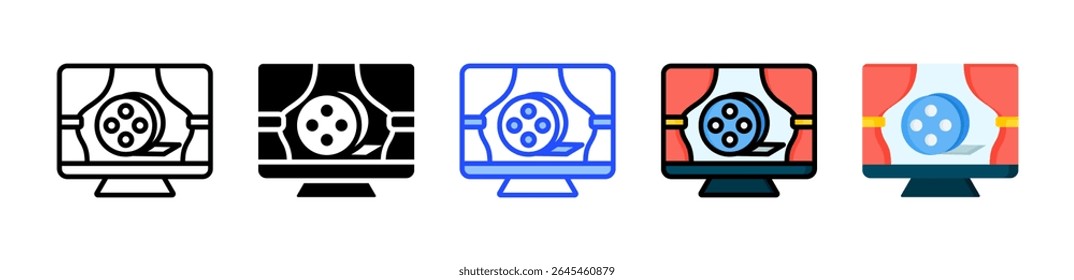 Coleção de ícones de entretenimento digital com vários estilos