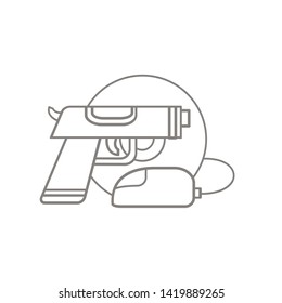 Digital entertainment objects. Vector Isolated Graphic Design Illustration, Icon, Art, Elements. Simple, flat, clear, outline, line art style. DVD-disc, CD-disc or other, video games controller.
