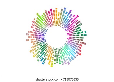 Digital equalizer  circle for radio. Vector illustration