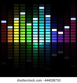 Digital equalizer, colorful sound wave. Vector illustration