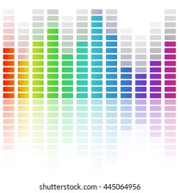 Digital equalizer, colorful sound wave. Vector illustration