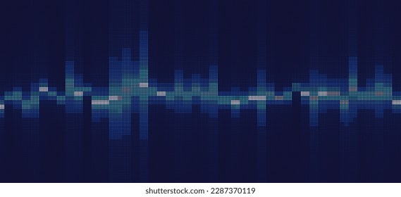 Digital Equalizer. Pixel Grid Sound Visualization. Colorful Pixel Mosaic. Vector illustration.