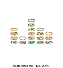 Digital equalizer. Simple icon. Colored mosaic with polygons