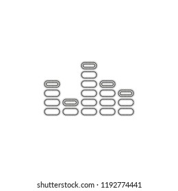 Digital equalizer. Simple icon. Dotted outline silhouette with shadow on white background