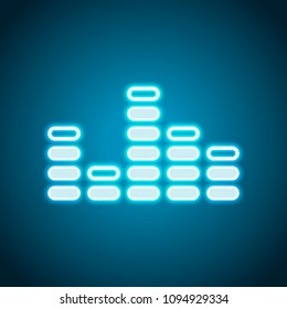 Digital equalizer. Simple icon. Neon style. Light decoration icon. Bright electric symbol
