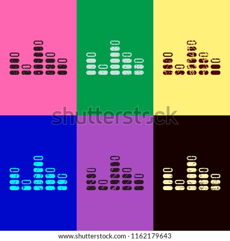 Digital Equalizer Simple Icon Pop Art Stock Vector Royalty