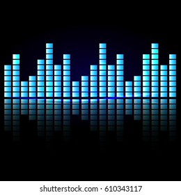 Digital equalizer sound waves. abstract vector illustration