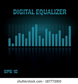 Digital Equalizer. Vector, Eps 10.